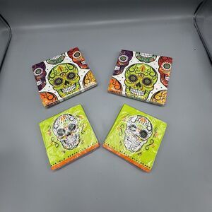 Party Creation Skelebrations Paper Napkins Day of the Dead Skull Heads Halloween